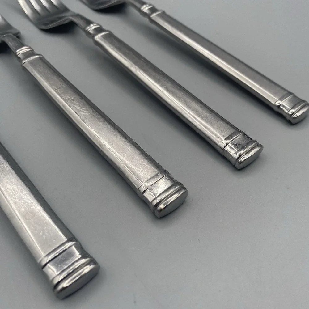 Hampton Silversmiths OPTIMUM  4pcs Dinner Forks Frosted‎ Stainless Flatware 8